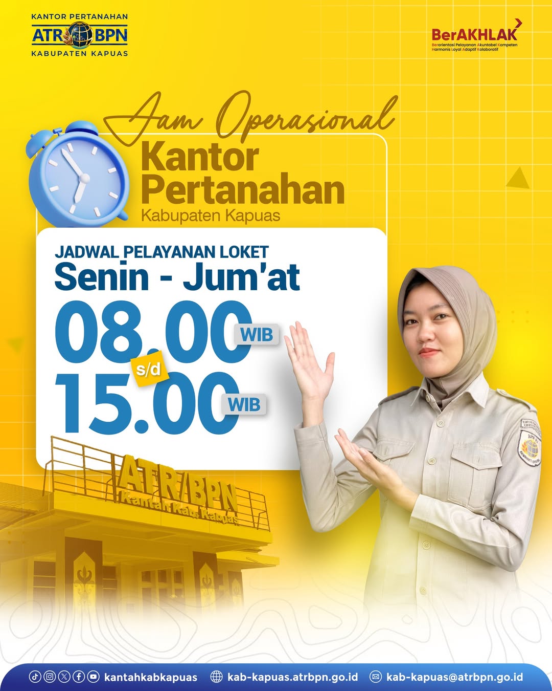 Jam Operasional Kantor Pertanahan Kabupaten Kapuas